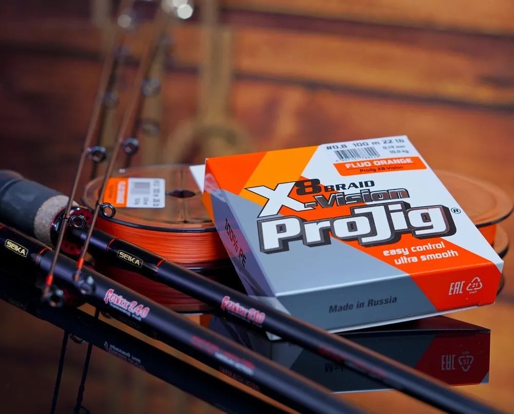 Шнур ProJig X8-Vision 0, 16 мм,  12, 0 кг,  150 м,  оранжевый