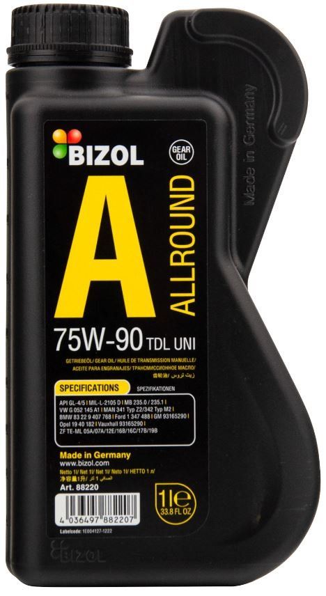 BIZOL Allround Gear Oil TDL 75W90 GL-4/5 1л синтетическое трансмиссионное масло