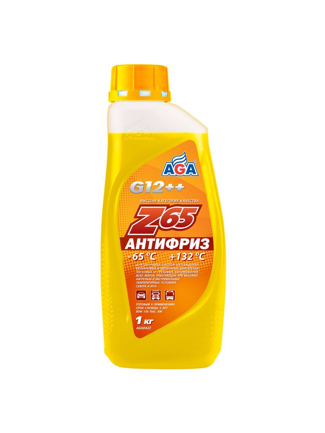 Антифриз AGA Z65 G-12++ 1 кг. желтый
