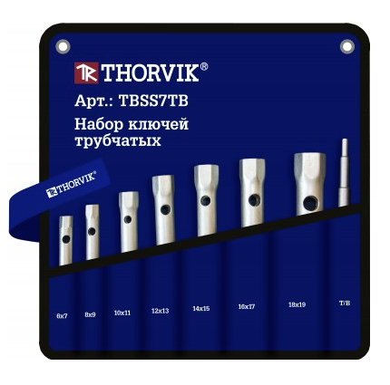 Набор ключей трубчатых 7пр. (6-19мм) сумка Thorvik TBSS7TB
