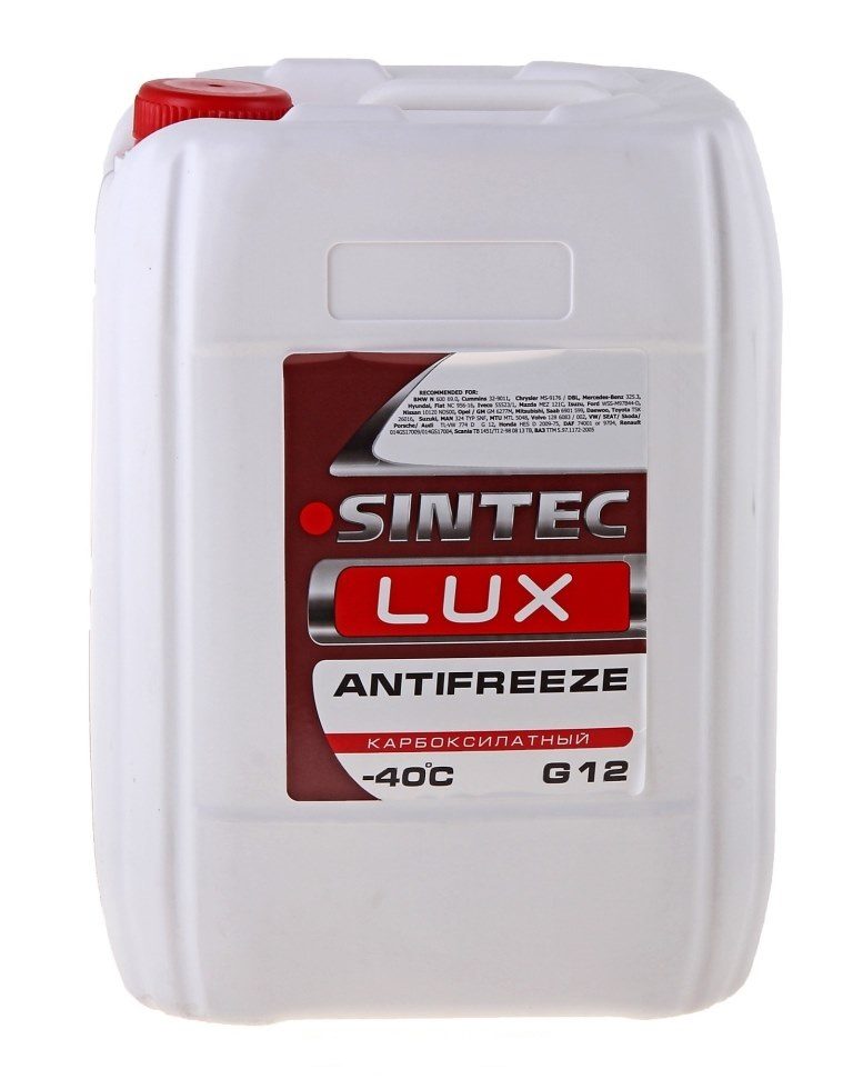 Антифриз SINTEC LUX G12+ 10кг красный