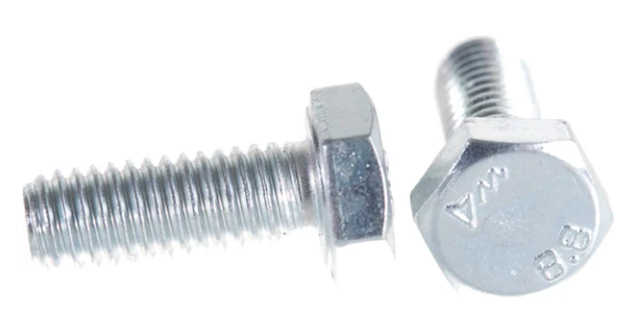 Болт /10100/ М6*16 8.8 высокопрочный,  полная резьба DIN 933,  цинк 