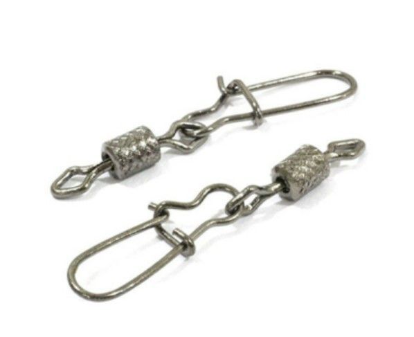 Вертлюг цилиндр с накаткой с застёжкой Duo-Lock № 4х2 30кг. черный никель BLN (10шт.)