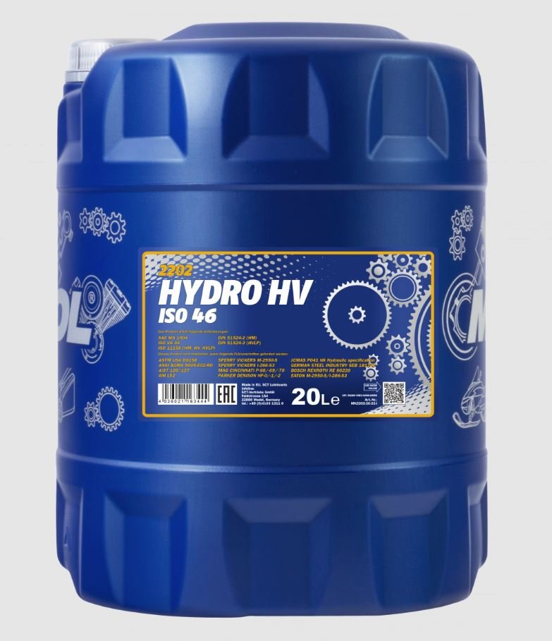 MANNOL Hydro HV ISO 46 (HVLP-46) 2202 20л гидравлическое масло