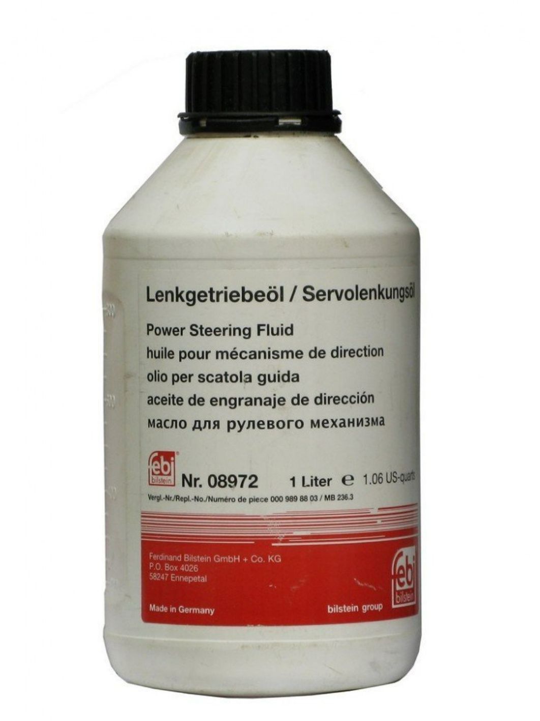 Жидкость гидравлическая FEBI 08972 MB 236.3 1L желтая