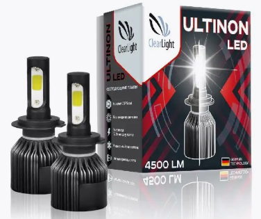 Светодиодные лампы H1 Clearlight Ultinon 4500Lm (5000K) (9-32V) ClultledH1-2 (2шт.к-т)