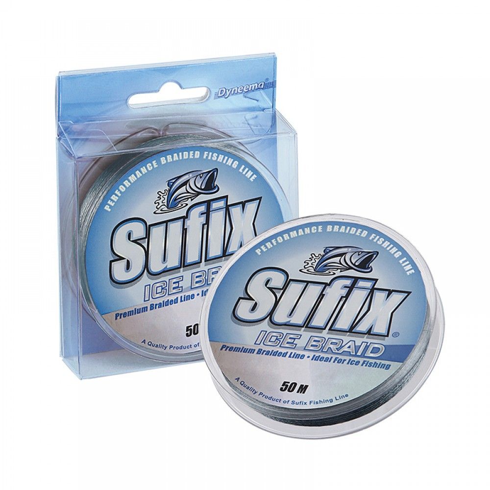 Леска плетеная зимняя SUFIX Ice Braid серая 50м 0.24мм 13, 6кг