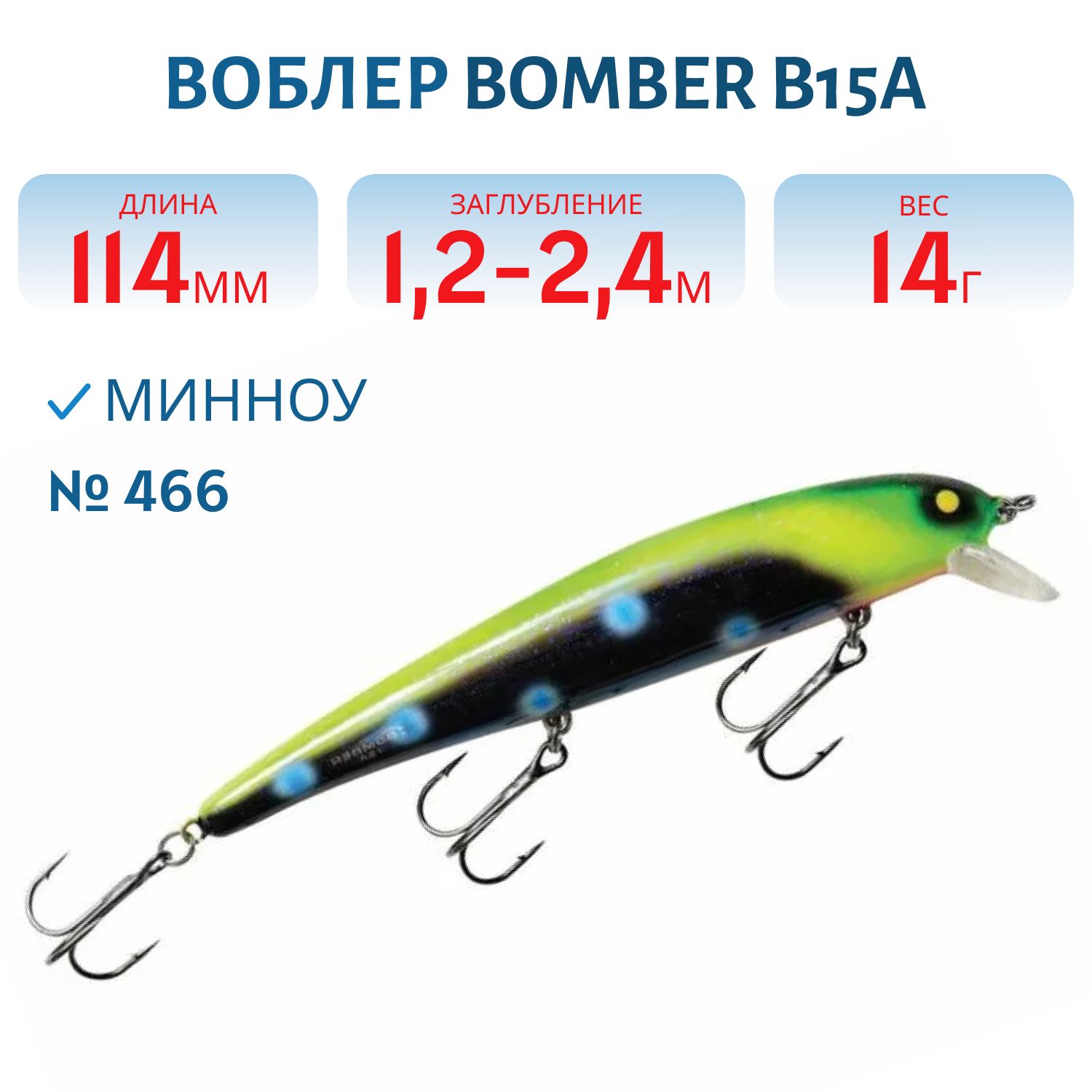 Воблер BOMBER B15A 466