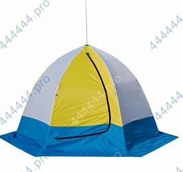 Палатка зимняя утепленная Куб Premium 1, 8х1, 8 желтый/серый (HS-WSCI-P-180YG) Helios