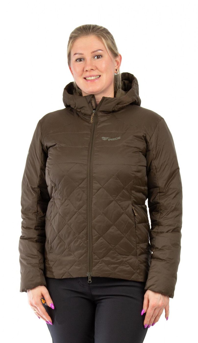 Куртка с капюшоном женская "Fossa" (нейлон,  коричневый) (р-р 52-54 рост 170-176)