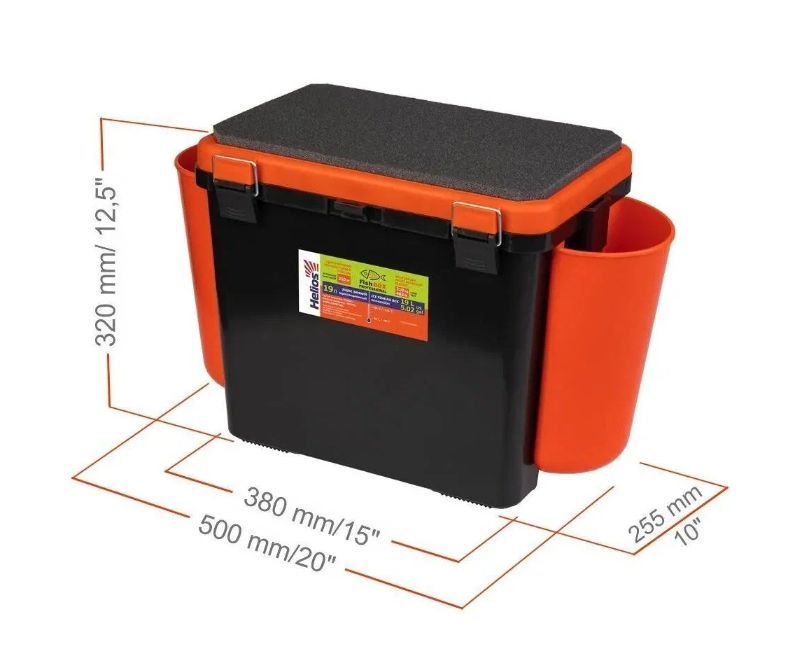 Ящик зимний "FishBox" односекционный (19л) оранжевый Helios