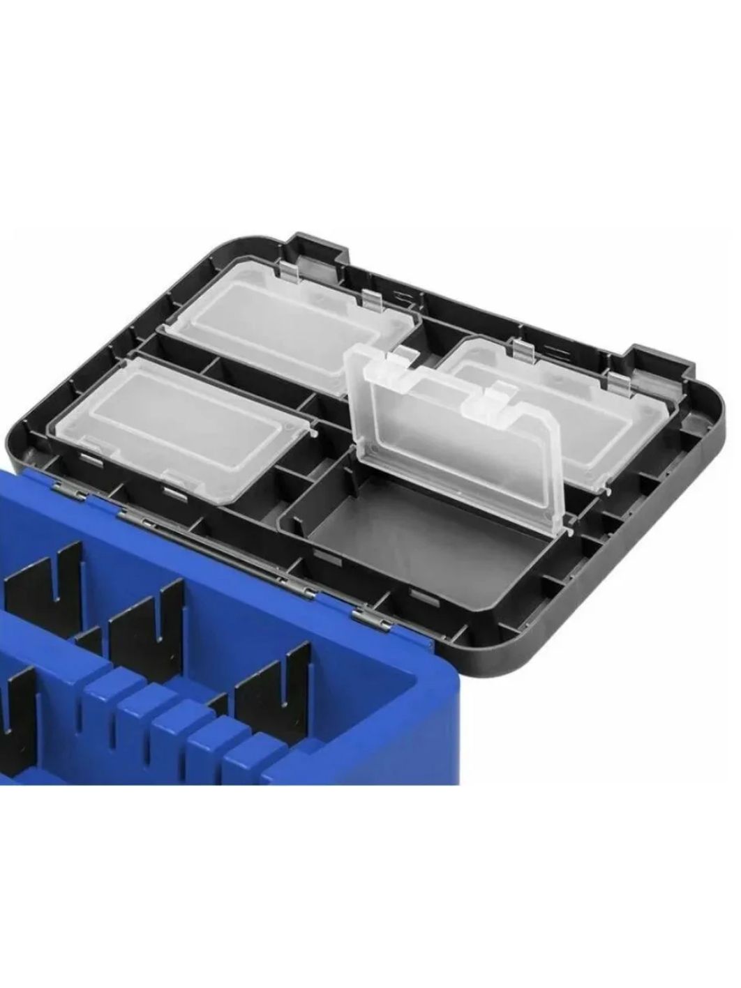 Ящик рыболовный зимний (19л) двухсекционный серый/синий Helios