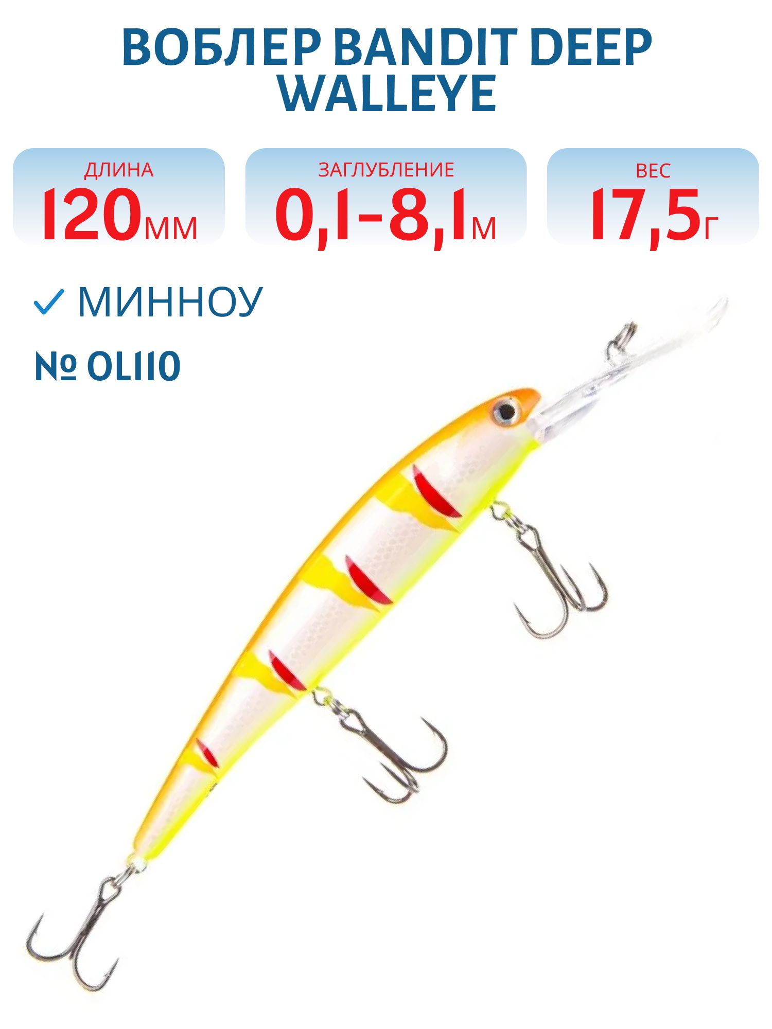Воблер BANDIT DEEP WALLEYE OL110