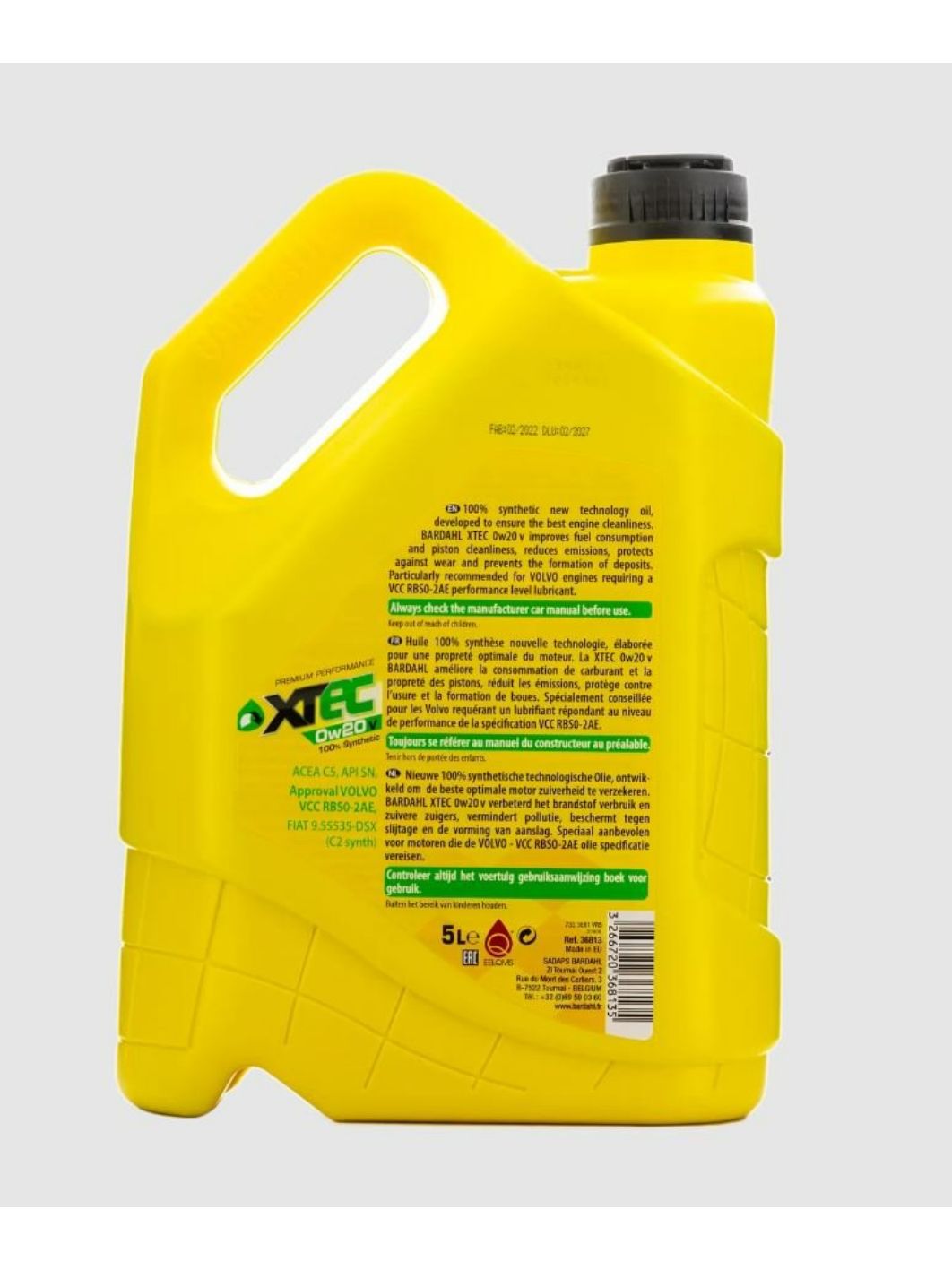 BARDAHL 0W20 XTEC V C5 SN 5L 36813 синтетическое моторное масло