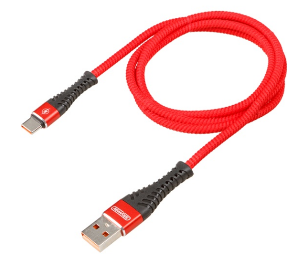 Кабель USB-Type-C (1м,  3А) красный SKYWAY (S09603009)