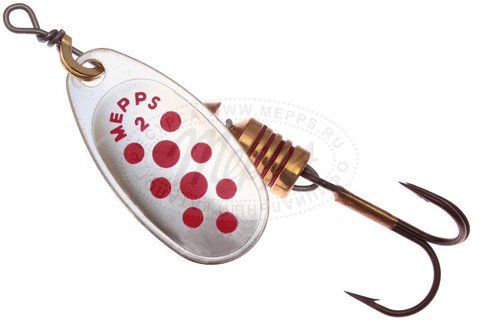 Блесна вращающаяся Mepps "COMET 4 Silver/Red dots