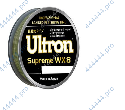 Шнур ULTRON WX 8Supreme0.45мм 50кг 300м хаки