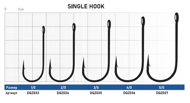 Крючок Single Hook ZUB 604 # 5/0 (5 шт)