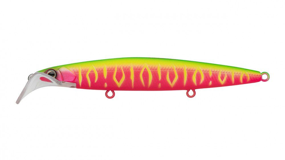 Воблер Минноу Strike Pro Scooter Minnow 110F,  110 мм,  11, 8 гр,  Загл. 1, 5м.-2, 5м.,  Плавающий,  цвет: A230S Watermelon Mat Tiger,  (EG-186F#A230S)