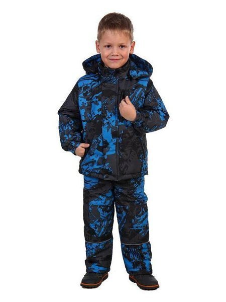 костюм детский "морозко" тк.мембрана drylaw  цв.черный/синий р.152