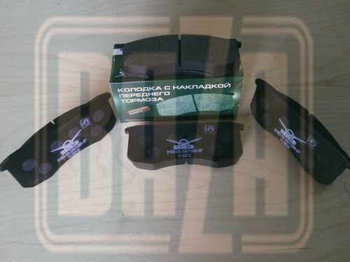 Колодка тормозная передняя 316Х, HUNTER, PATRIOT "MetalPart" ЖЁСТКАЯ,  БЕСШУМНАЯ (к-кт 4 шт.,  в уп.)