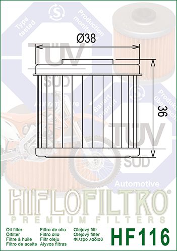 Фильтр масляный Hi-Flo HF116