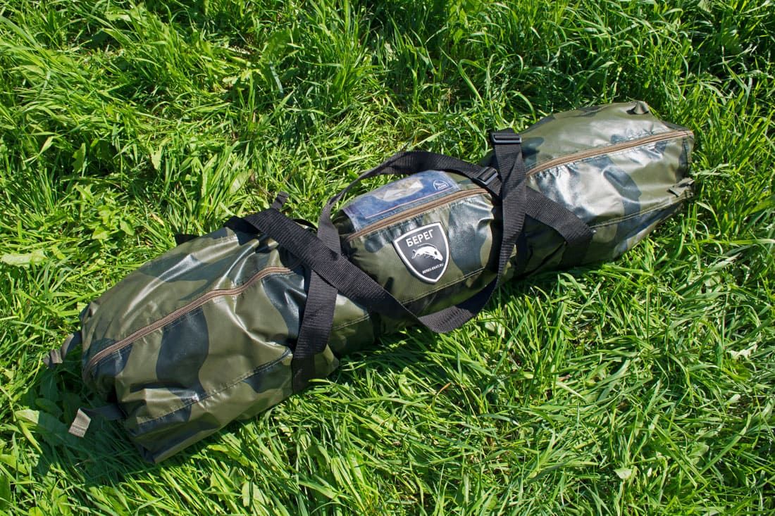 Палатка всесезонная КУБ 1.80 двухслойная Берег (с верандой-сеткой и полом ПВХ)