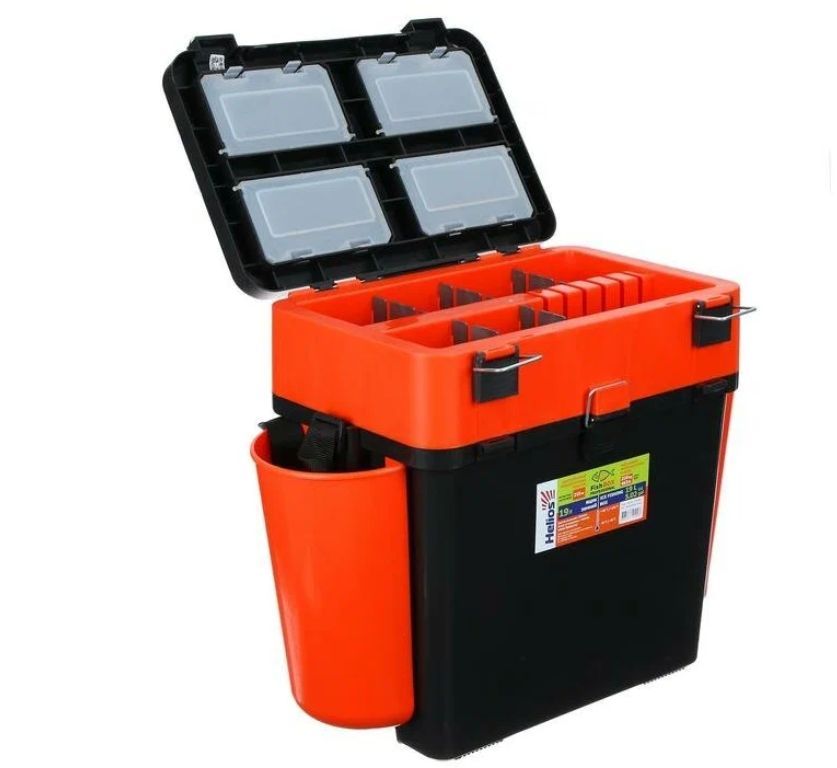 Ящик зимний "FishBox" односекционный (19л) оранжевый Helios
