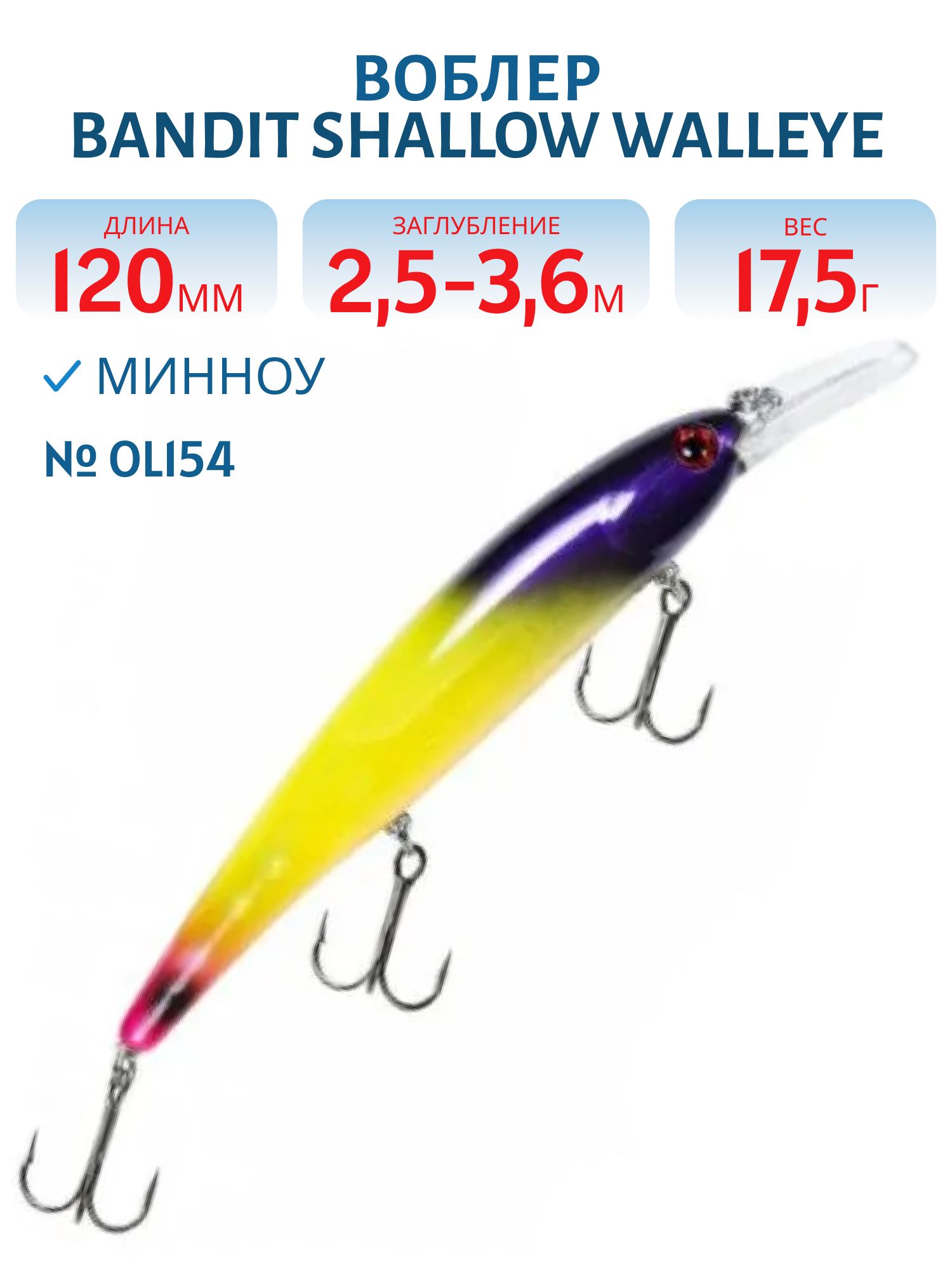 Воблер BANDIT SHALLOW WALLEYE OL154
