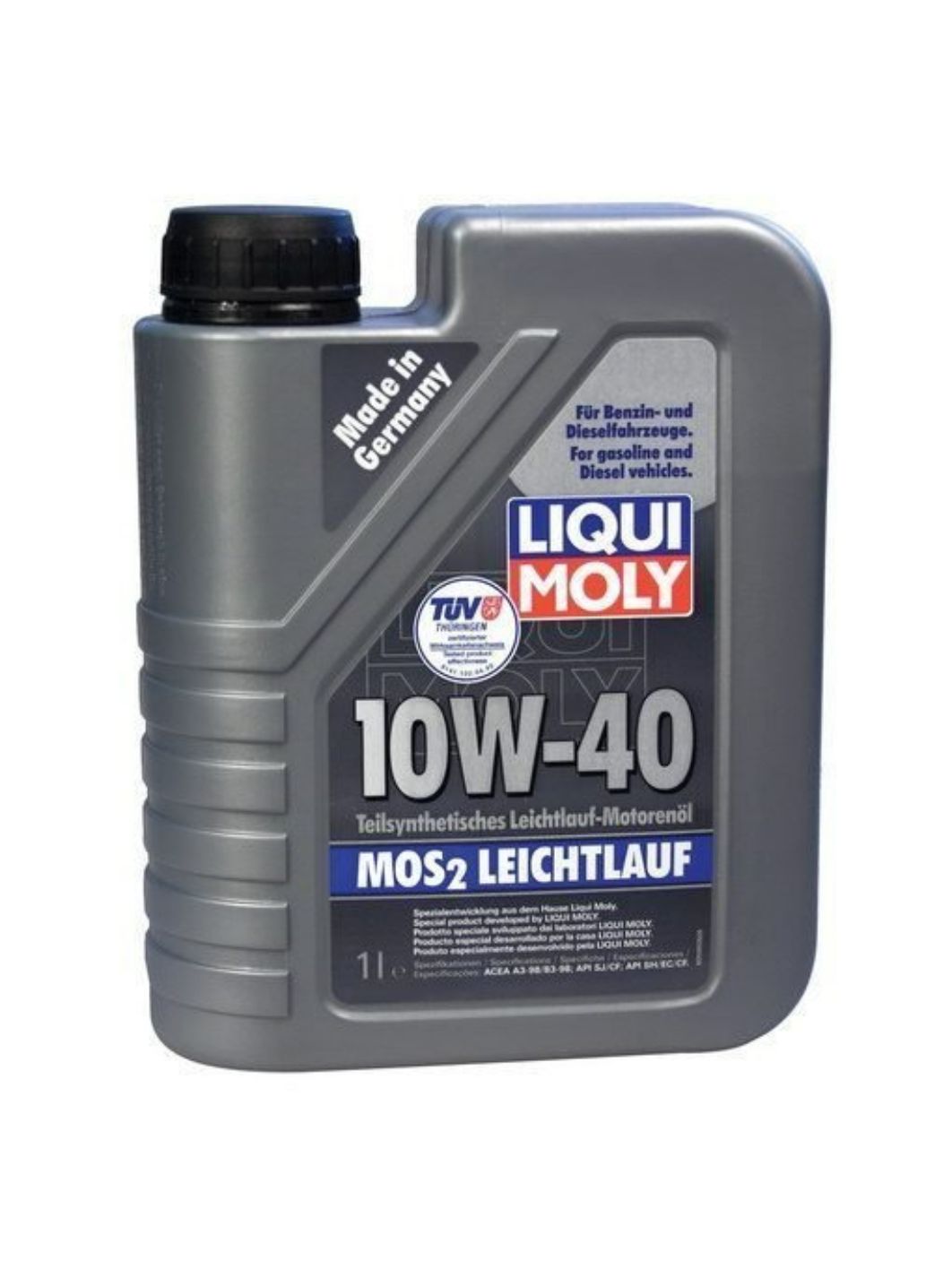 LIQUI MOLY "Leichtlauf MoS2" 10W40 1L полусинтетическое моторное масло с молибденом 1930/2626