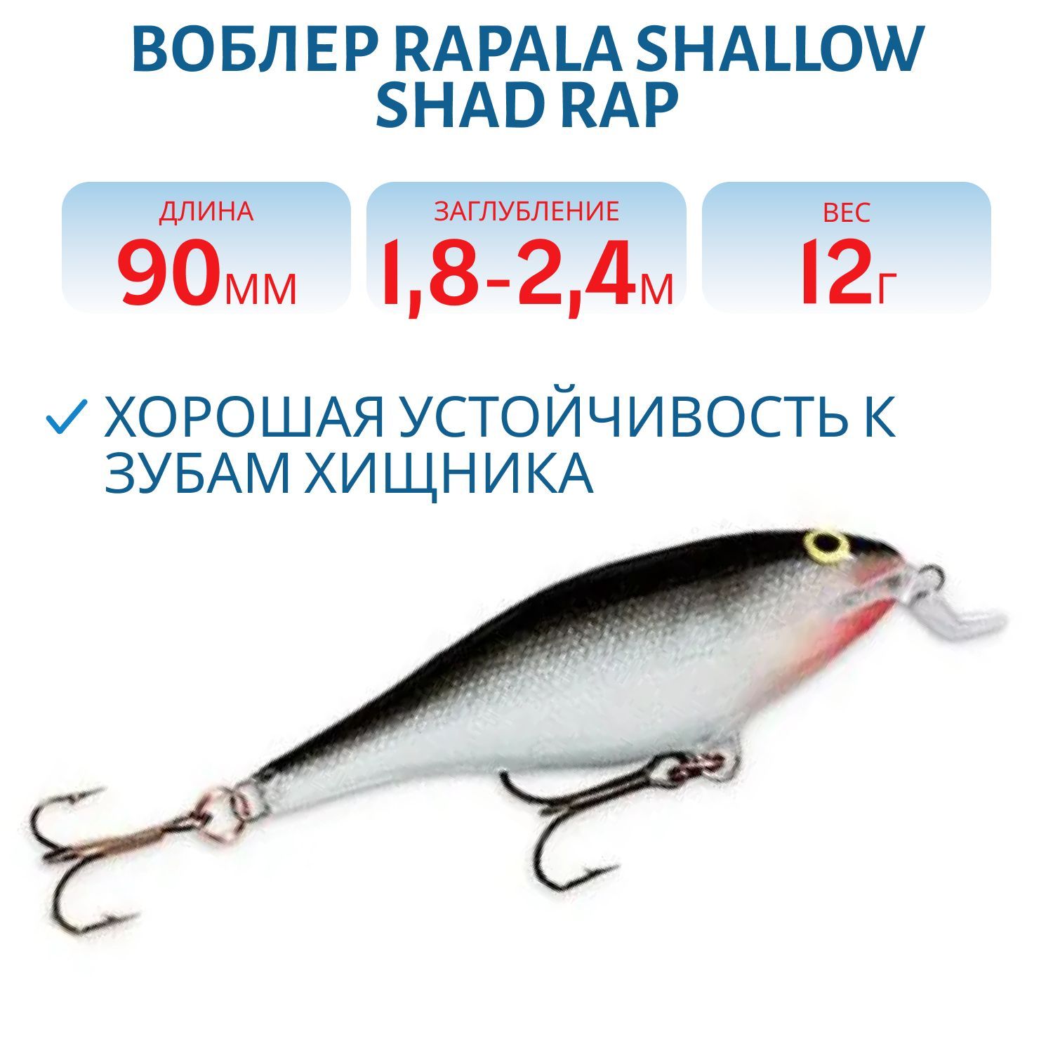Воблер Rapala Shallow Shad Rap 09 /S