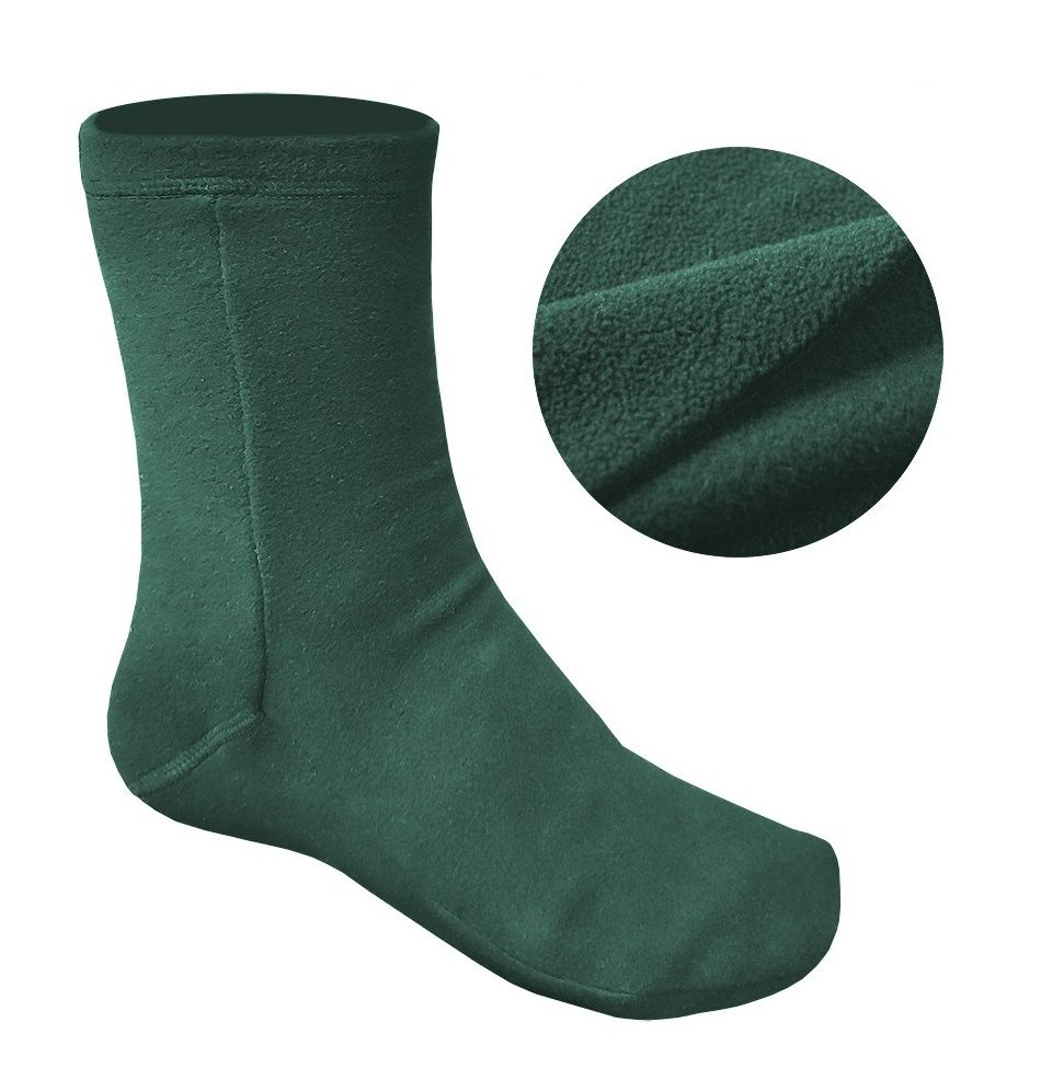 Носки флисовые 180г/м2,  зеленые ТН-001