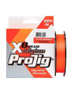 Шнур ProJig X8-Vision 0, 14 мм,  10, 0 кг,  100 м,  оранжевый