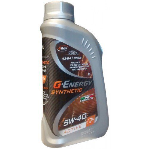 G-ENERGY SYNTHETIC ACTIVE 5W40 A3/B4 SN/CF 1л синтетическое моторное масло