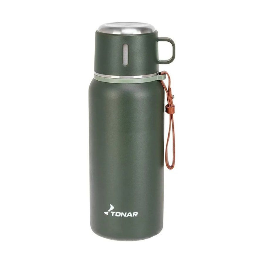 Термос TONAR 700 ML хаки (пробка-ситечко,  крышка-кружка,  ремешок)