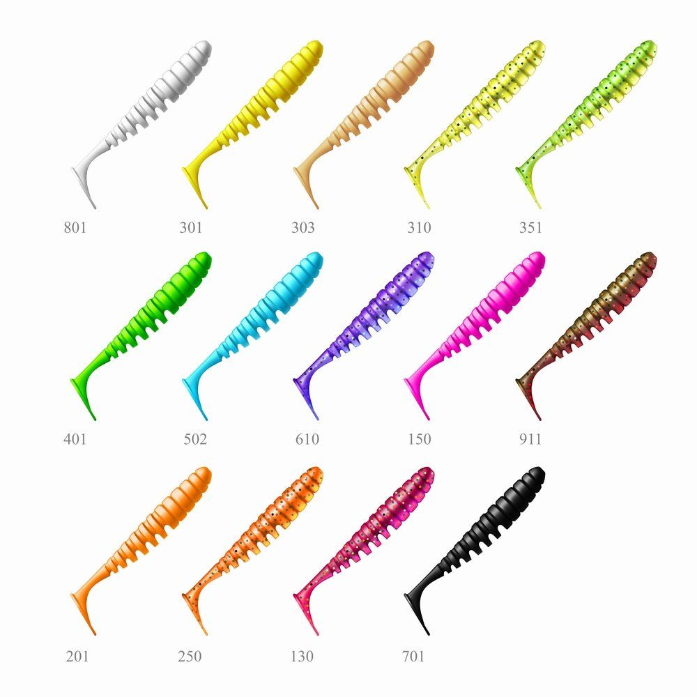 Приманка ZUB-SHAD 100мм-4шт,  (цвет 011) желто-красный