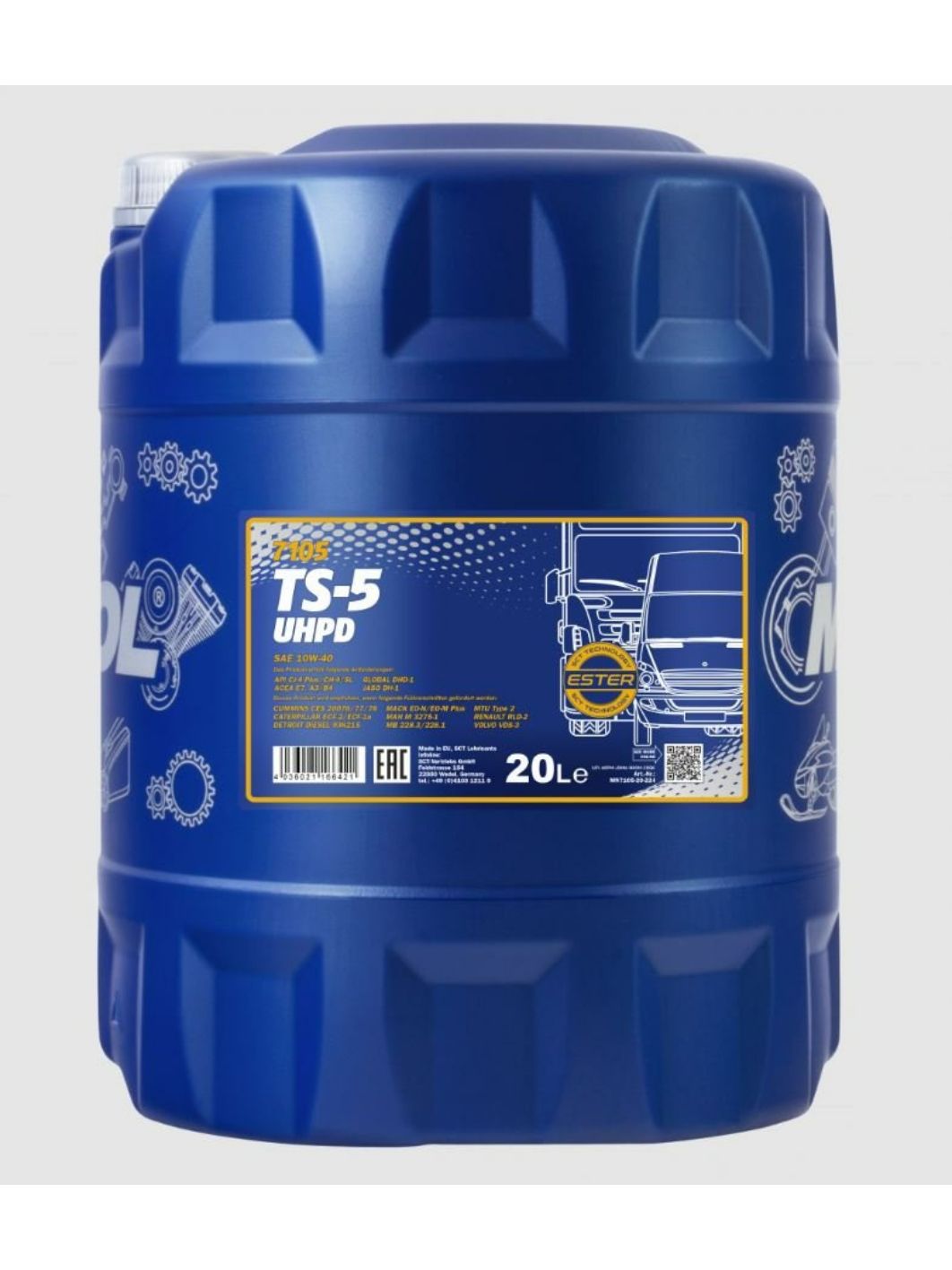 MANNOL TS-5 UHPD 10W40 7105 20л полусинтетическое моторное масло