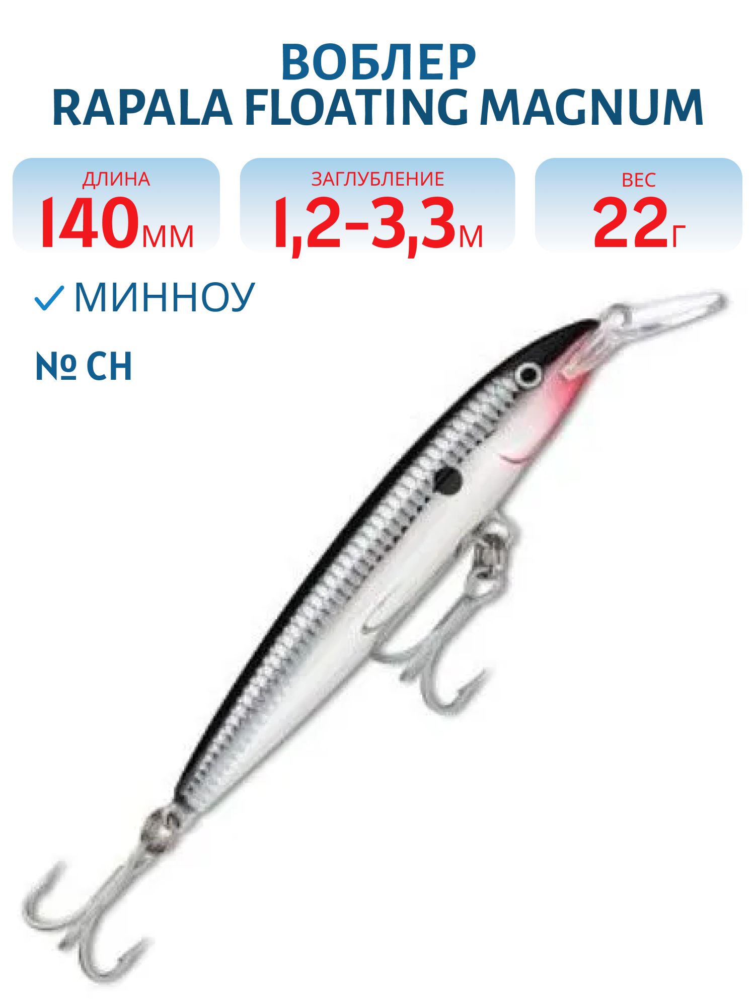 Воблер Rapala Floating Magnum 14 /CH