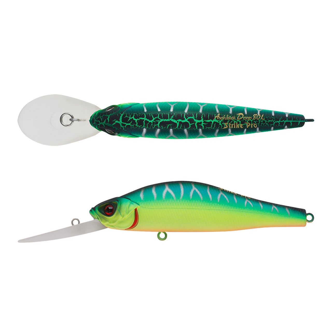 Воблер Минноу Strike Pro Archback Deep 80SP,  80 мм,  10, 8 гр,  Загл. 1, 5м.-4, 0м.,  Нейтральный,  цвет: A223S-RP Pearl Mat Tiger,  (EG-125AL-SP#A223S-RP)