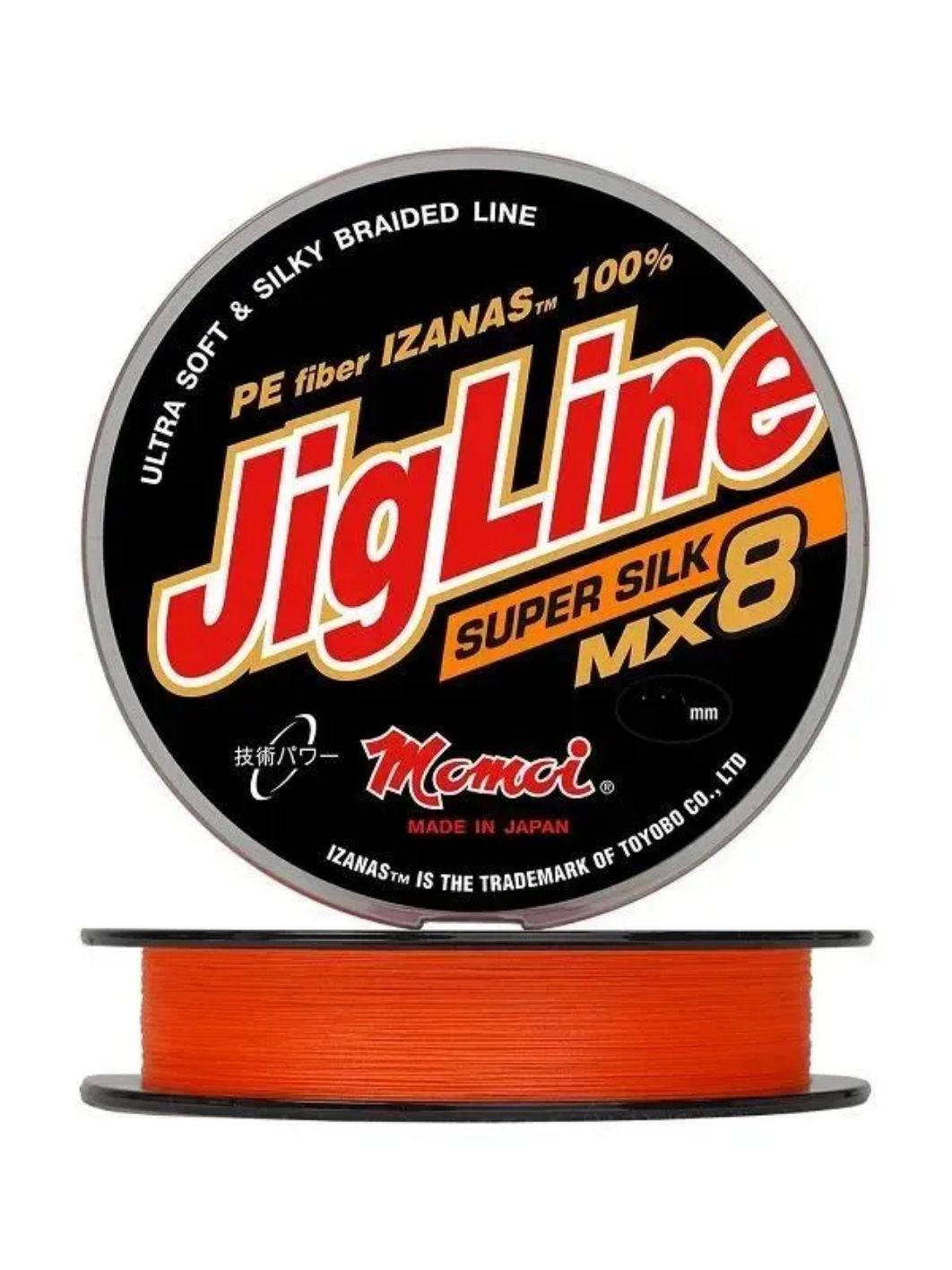 Шнур JigLine MX 8 Super Silk 0, 30 мм, 26 кг, 100 м оранжевый