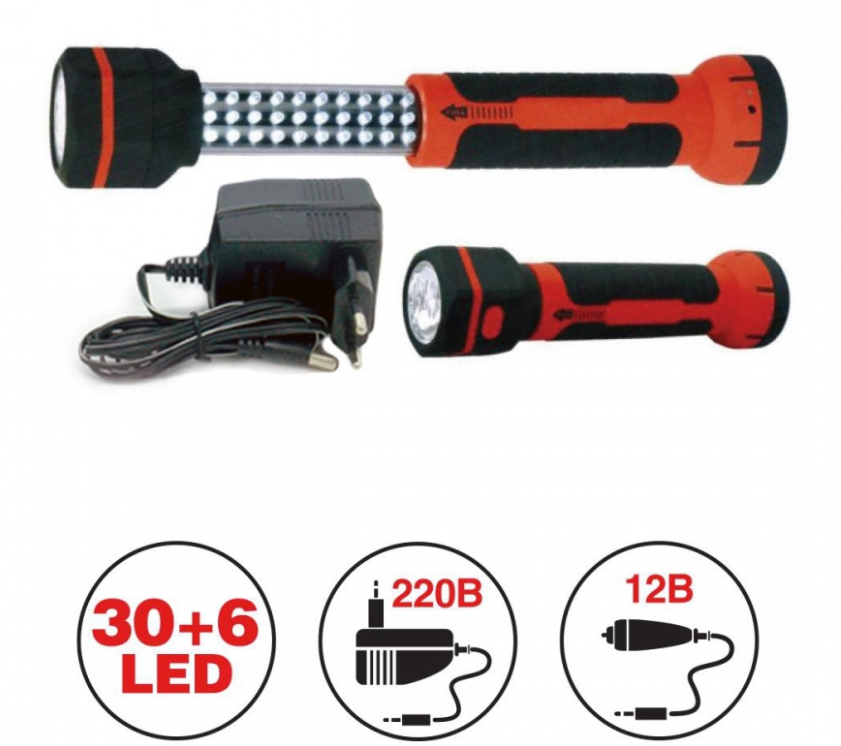 Переносной светильник AVS CD826 (30LED+6LED) 220/12В (43215)