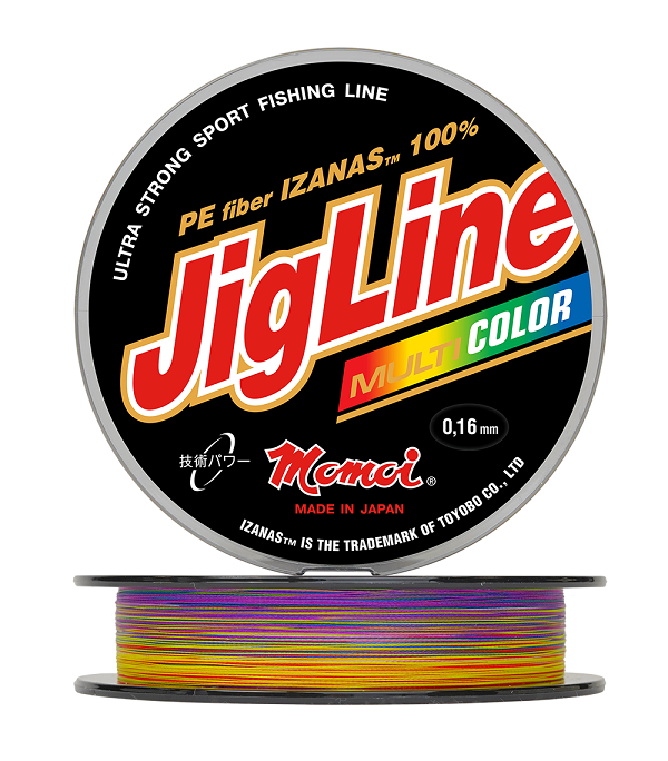 Шнур JigLine Multicolor  0, 12 мм,   9, 0 кг,  100 м 5 цветов по 10м.