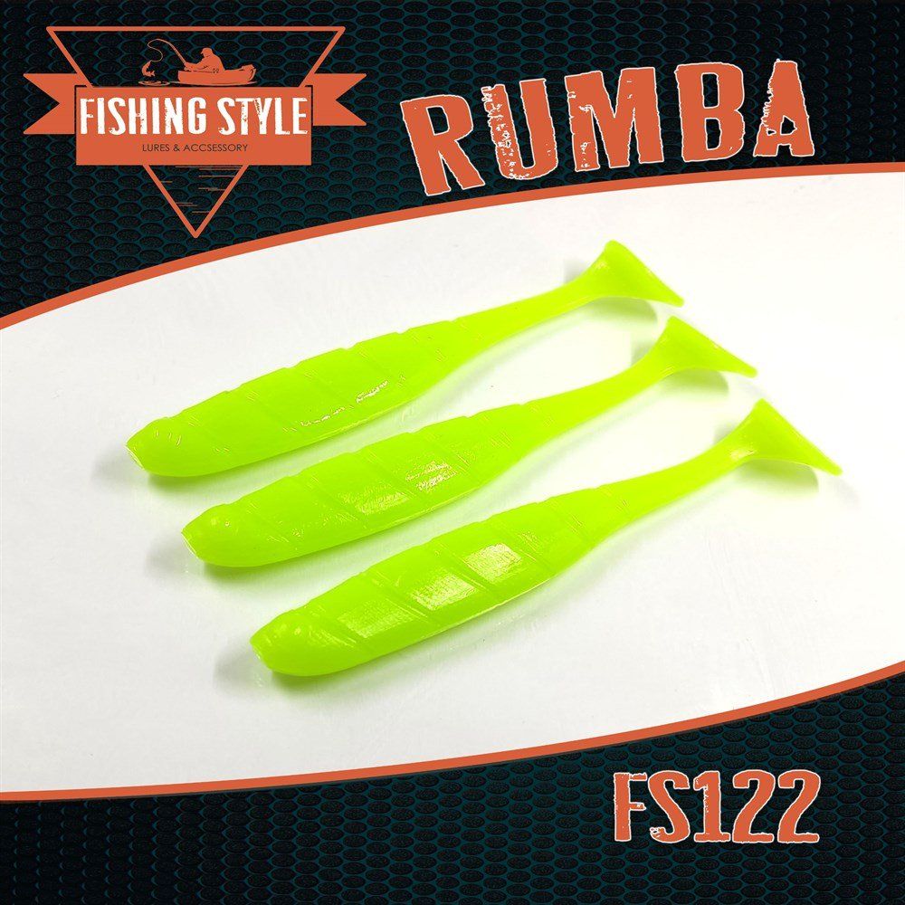 Силиконовая приманка RUMBA 7, 5"(190 мм) уп.3 шт.#122 Chartreuse
