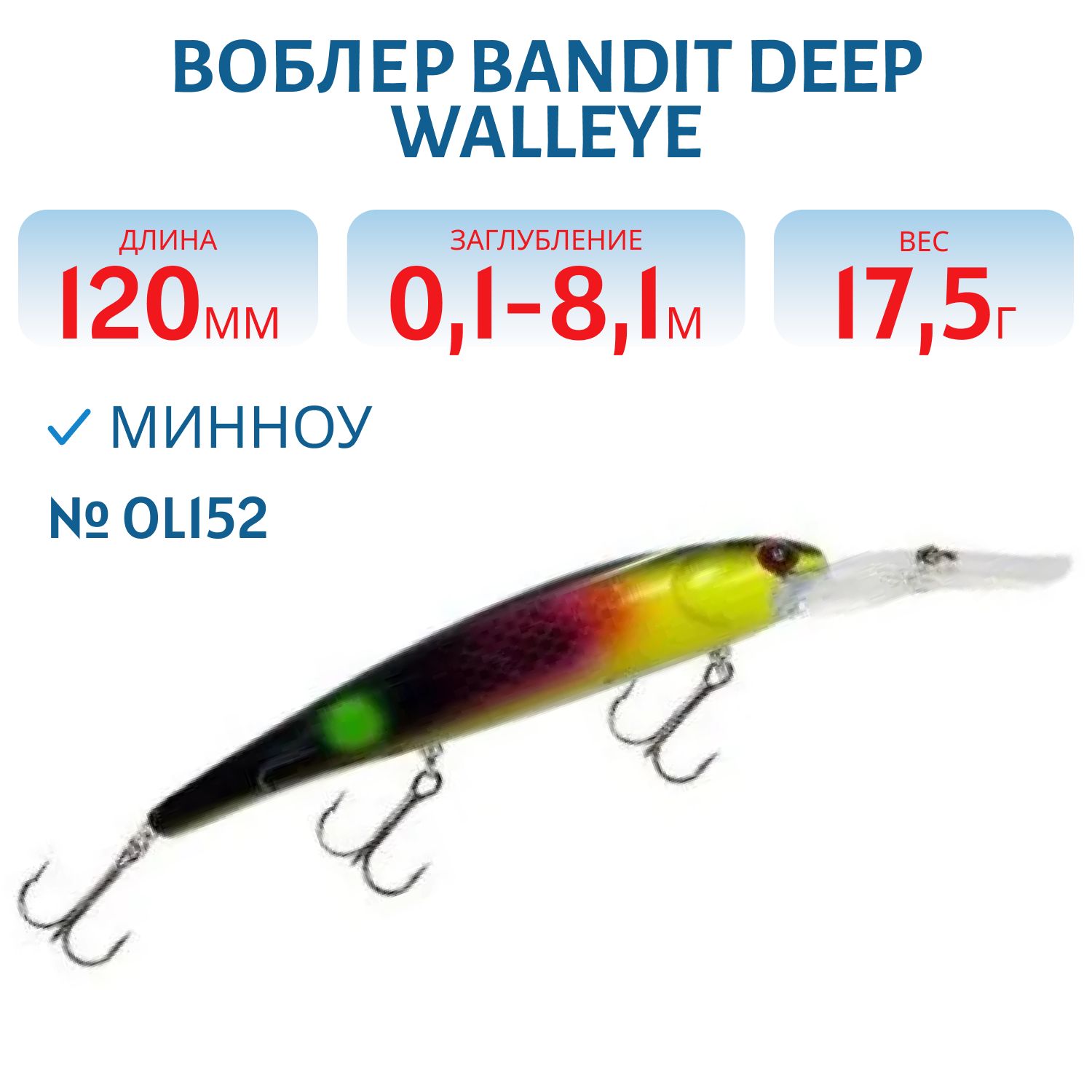 Воблер BANDIT DEEP WALLEYE OL152