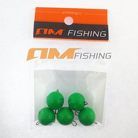Чебурашка разборная зеленая флюоресцетная  2.5г. Застежка d- 0, 5мм 5шт/уп