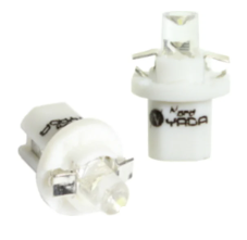Светодиод 12V W1.2W (T5B8) белый с патроном 1LED YADA (900282) (1шт.)
