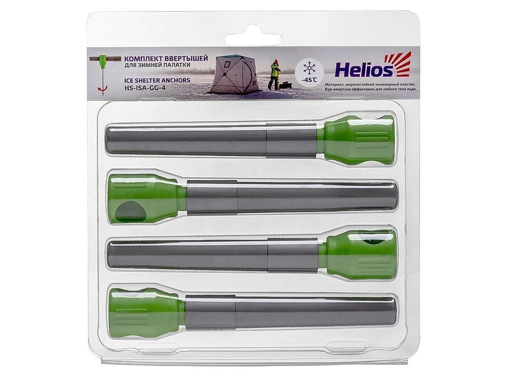Комплект ввертышей для зимней палатки (-45) серо-зеленый (4шт/уп) Helios