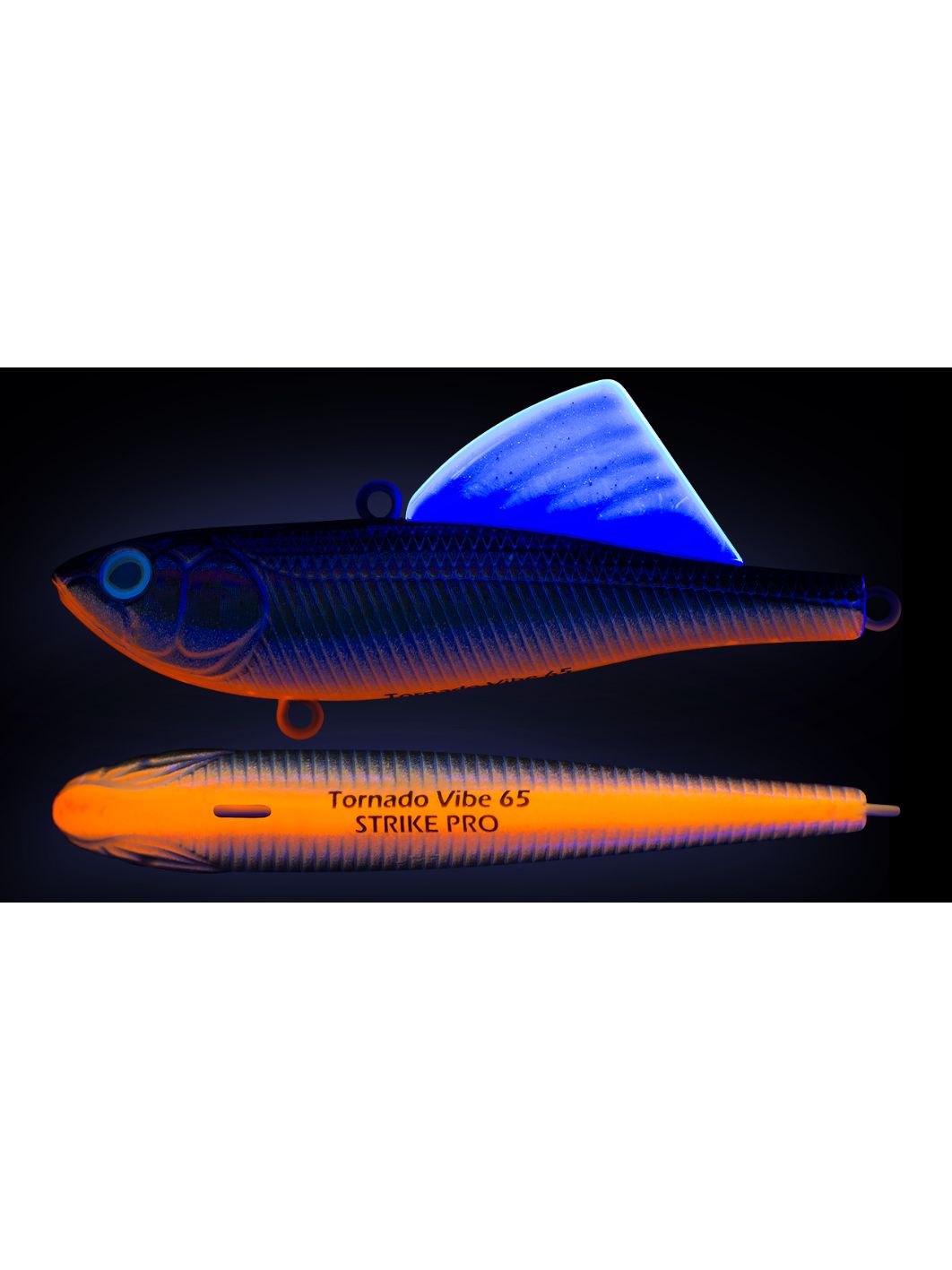 Виб Strike Pro Tornado Vibe 85 мм,  25, 6 гр,  A234-SBO-LU Blue Back Silver OB Fluo