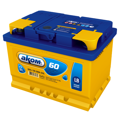 6СТ 60 АКОМ LB ЕВРО НИЗКИЙ Аккумулятор зал/зар