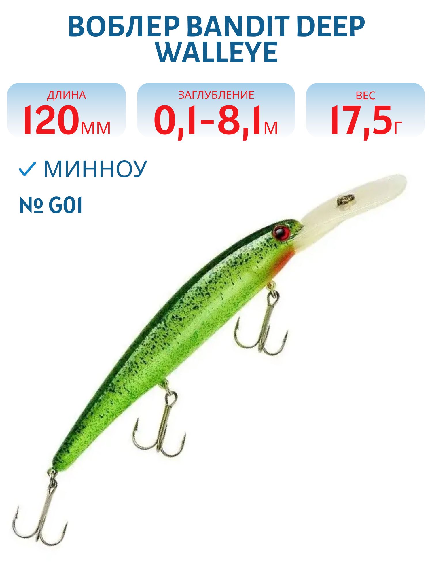 Воблер BANDIT DEEP WALLEYE G01